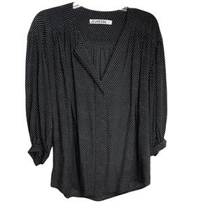 Jeunesse Francoise Poet Blouse Top Women's Silk Black Polka Dot